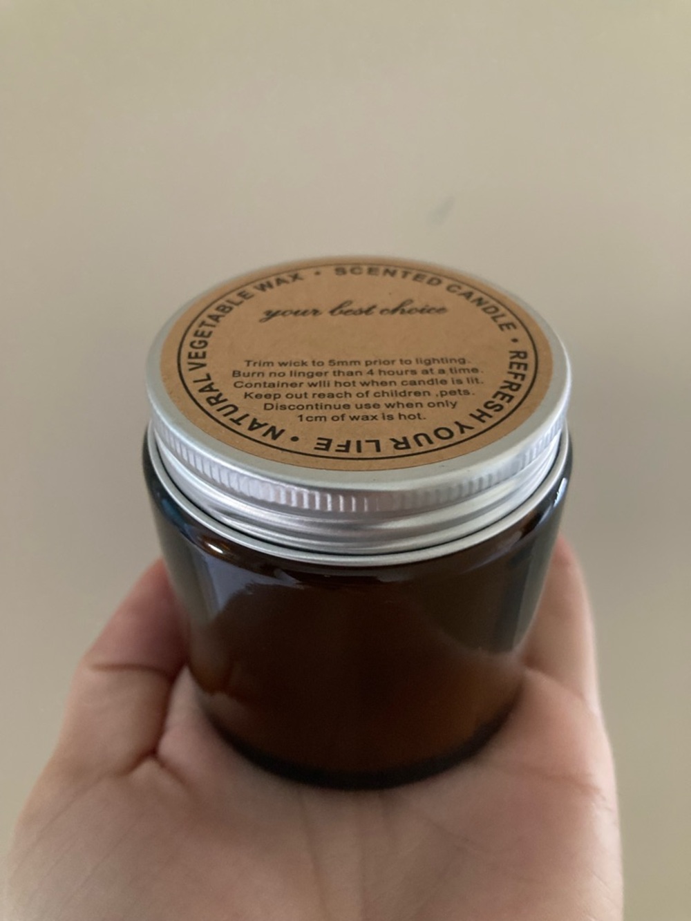 4/$10 - NEW Natural Vegetable Wax Scented Candle
